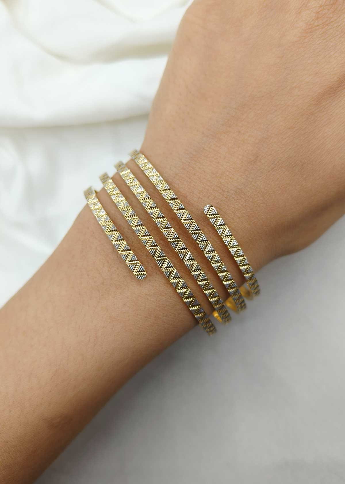 Elegant 1 Gram Gold And Silver Plated Kada Bangle (1Pc)