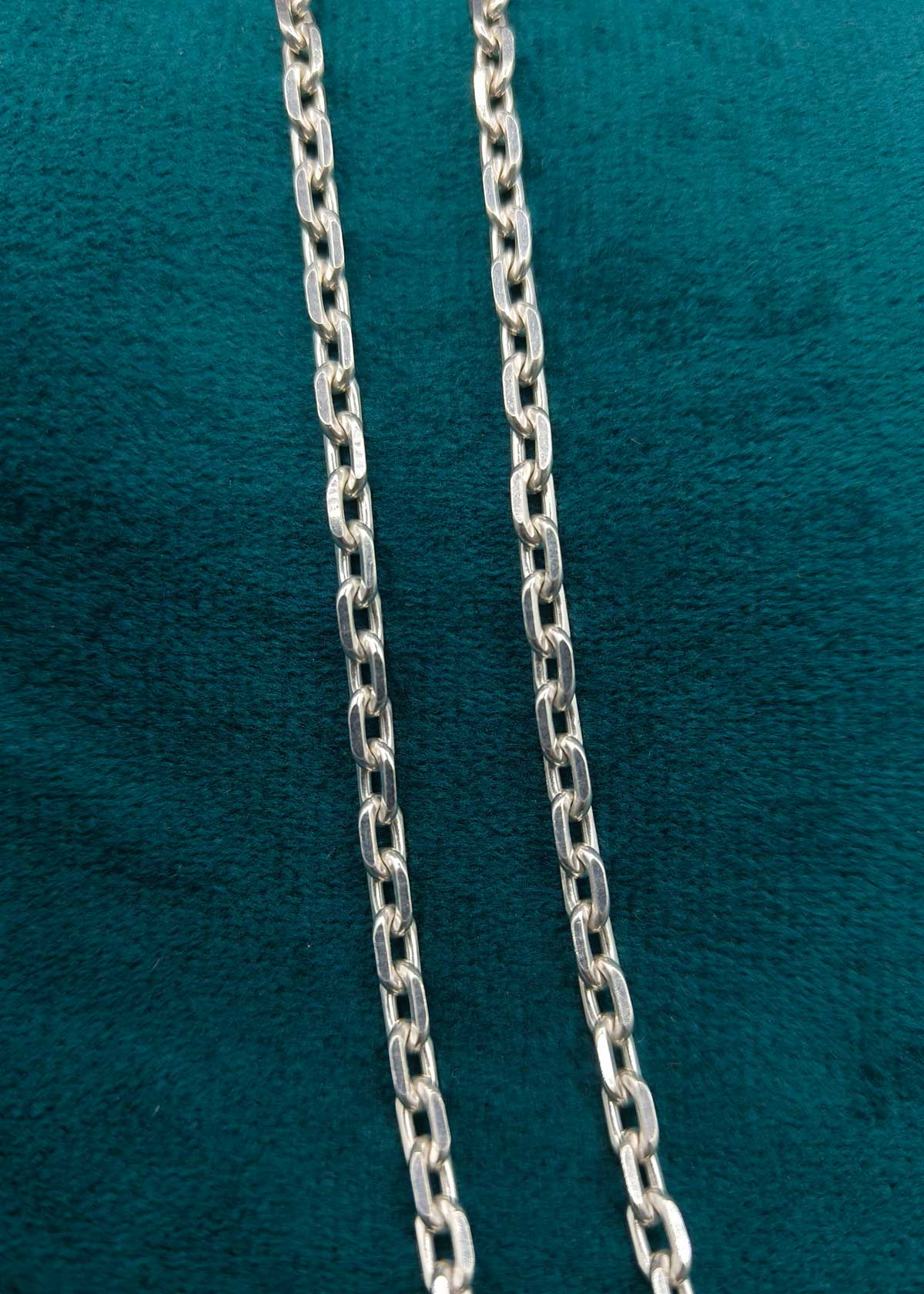 92.5 Sterling Silver Classic Cable Link Men's Chain