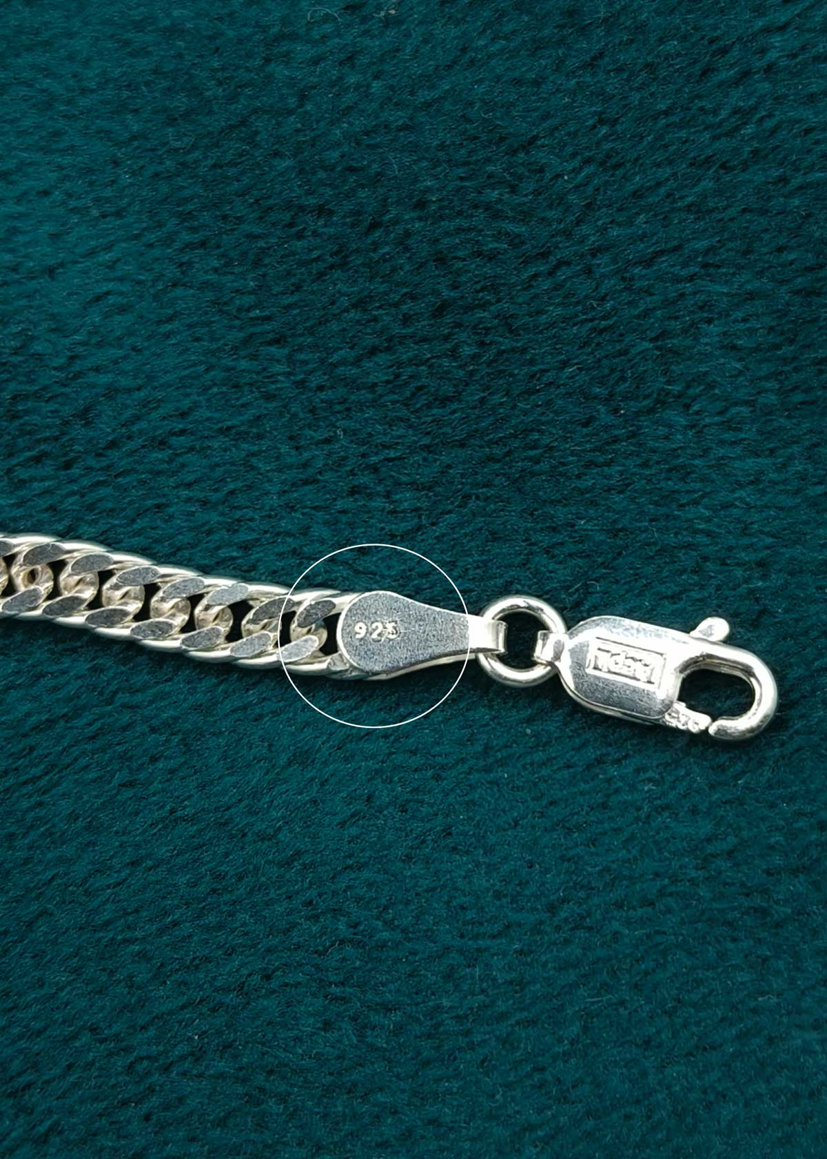 92.5 Sterling Silver Classic Curb Link Men's Chain