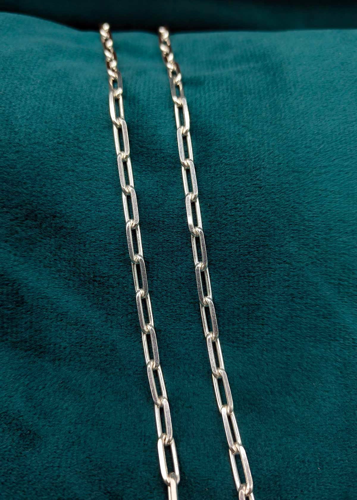 92.5 Sterling Silver Paperclip Link Design Men's Chain