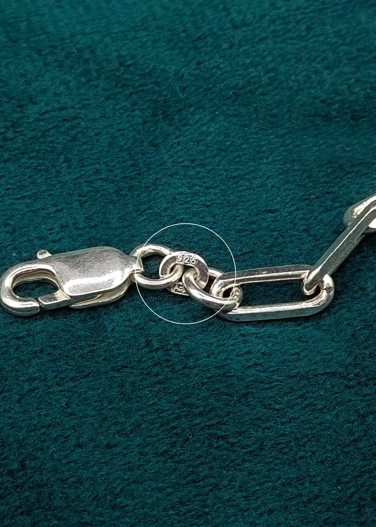 92.5 Sterling Silver Paperclip Link Design Men's Chain