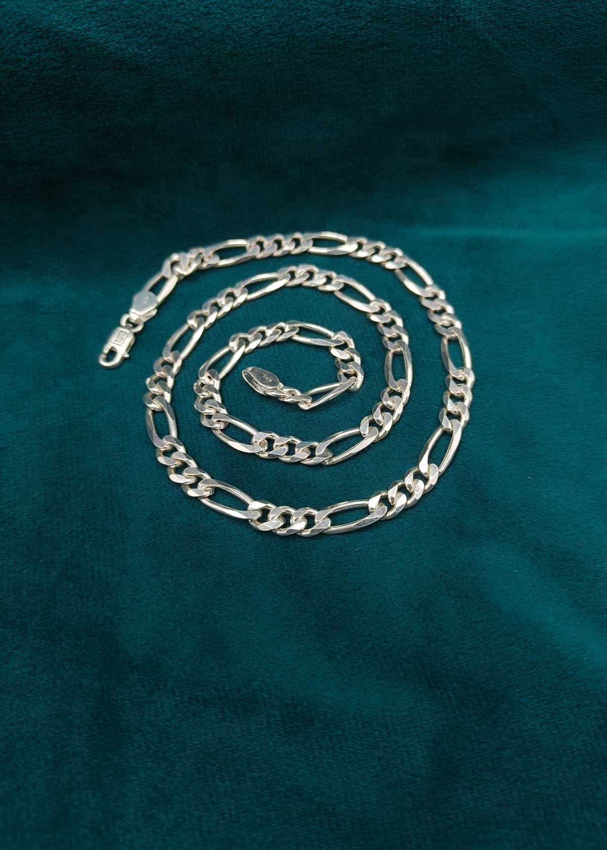 92.5 Sterling Silver Iconic Pattern Men's Chain