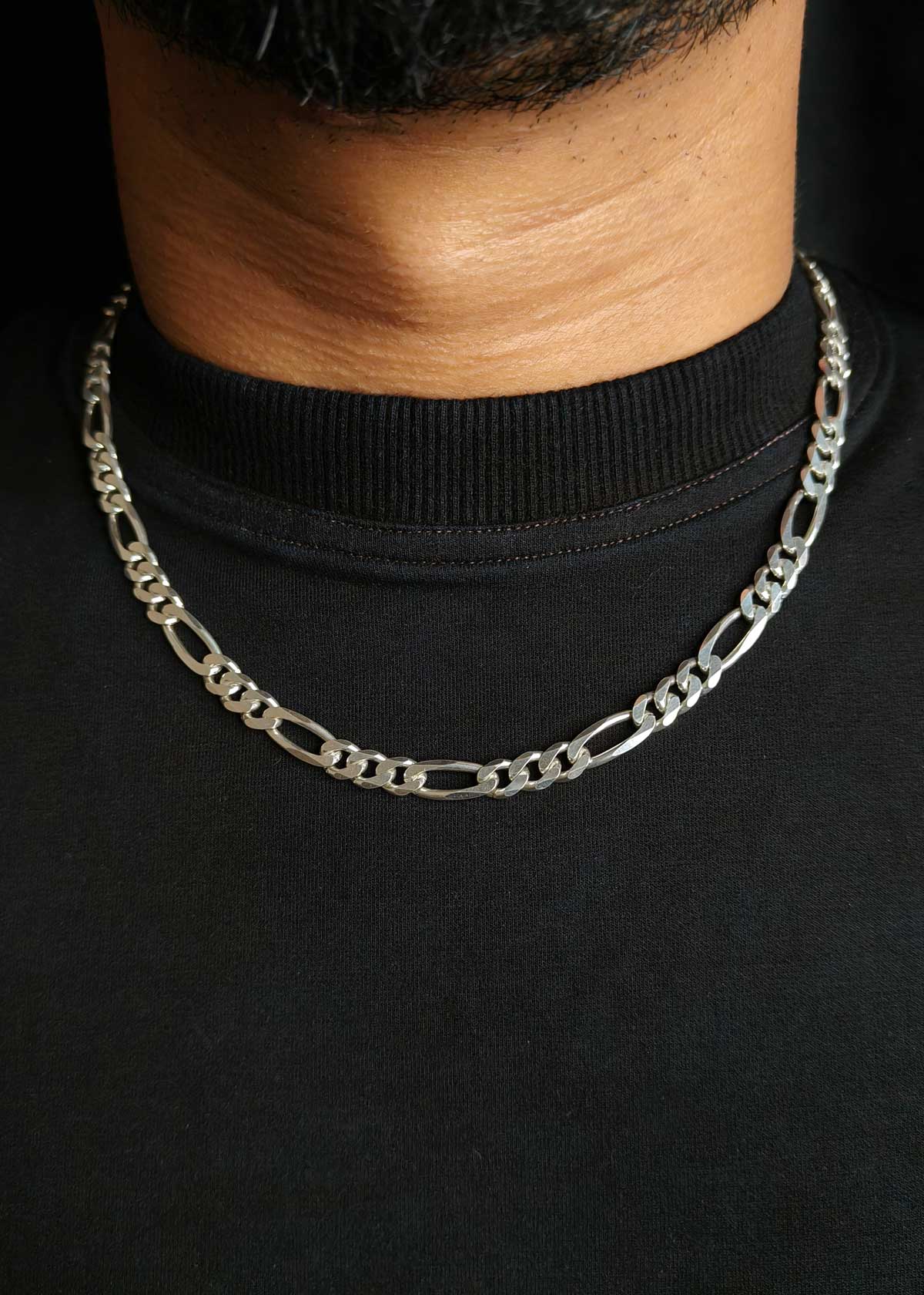 92.5 Sterling Silver Iconic Pattern Men's Chain