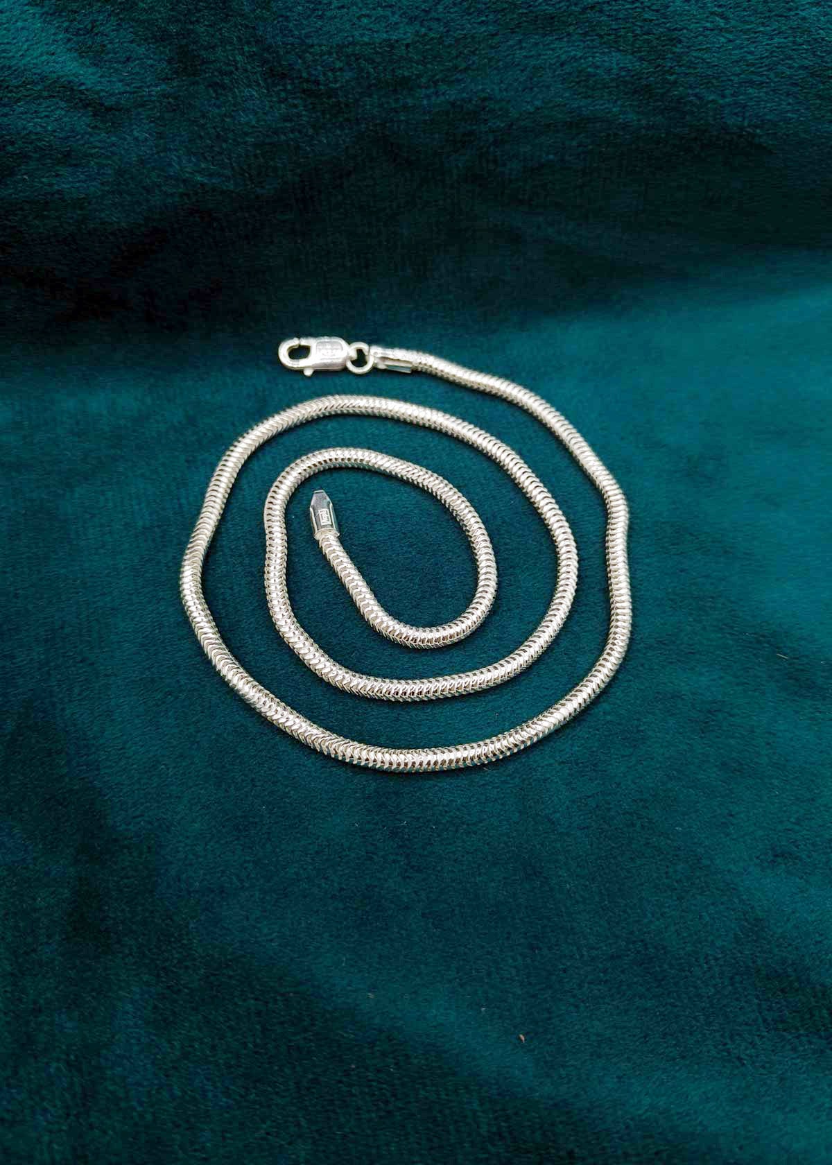 92.5 Sterling Silver Snake Link Men's Chain