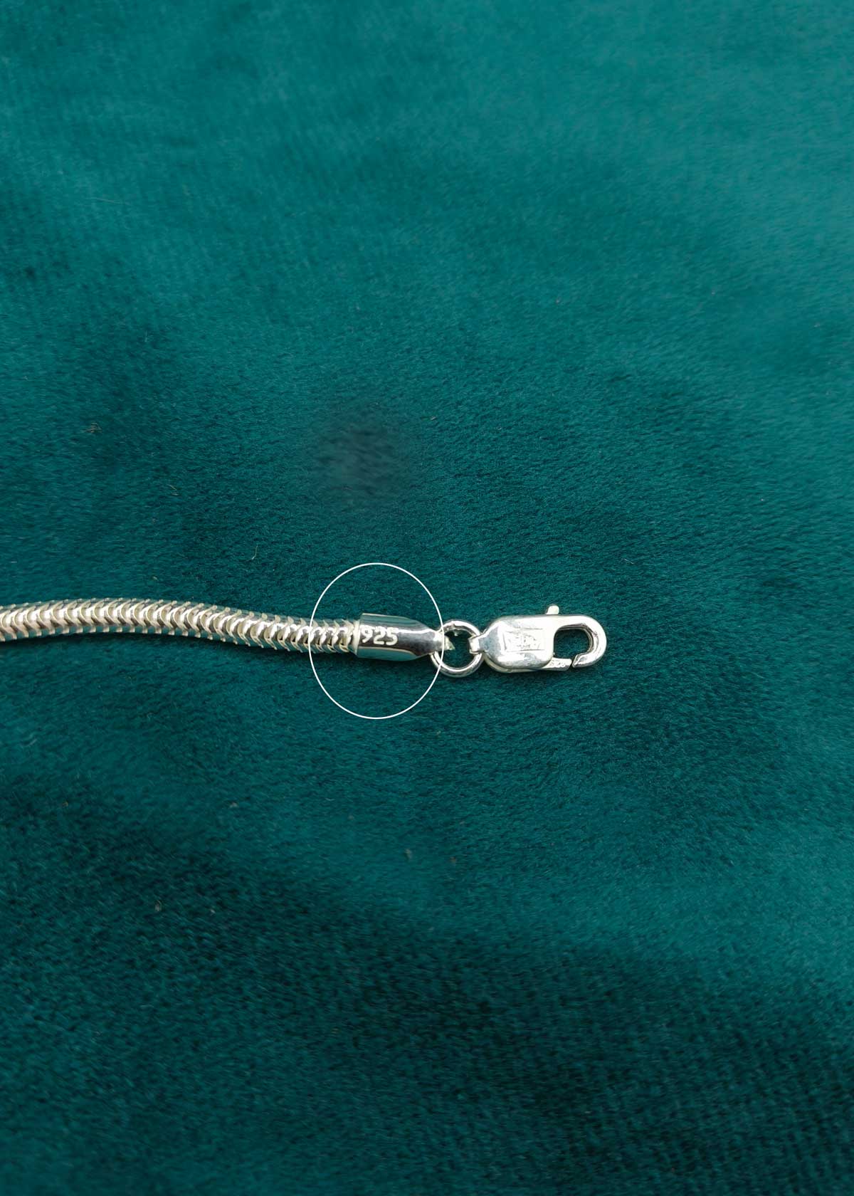 92.5 Sterling Silver Snake Link Men's Chain