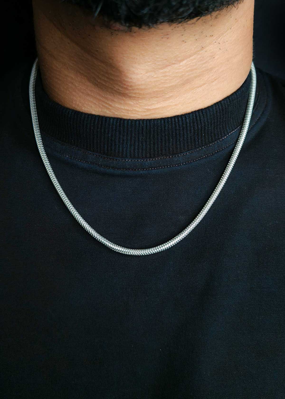 92.5 Sterling Silver Snake Link Men's Chain