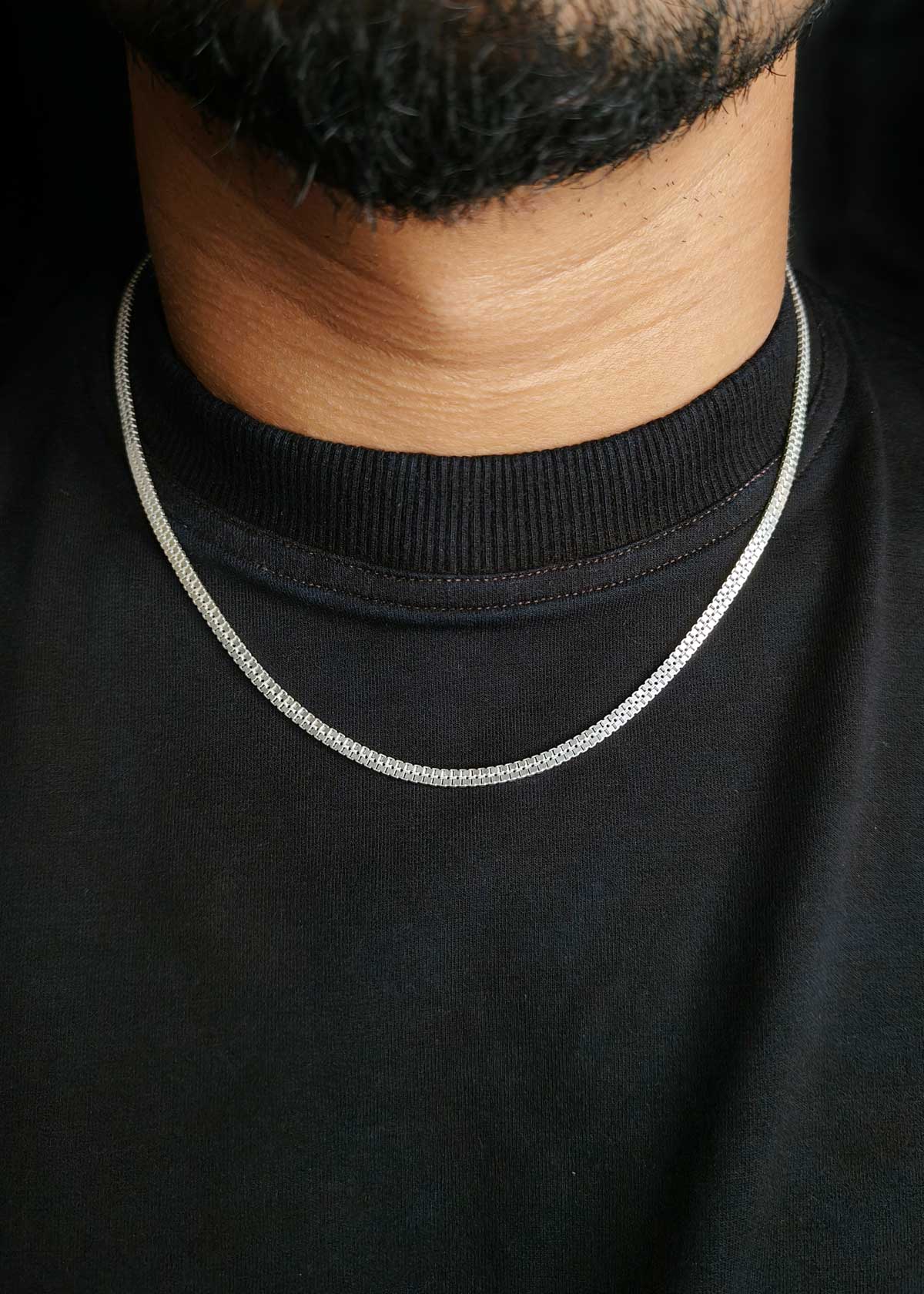 92.5 Sterling Silver Woven Link Men's Chain