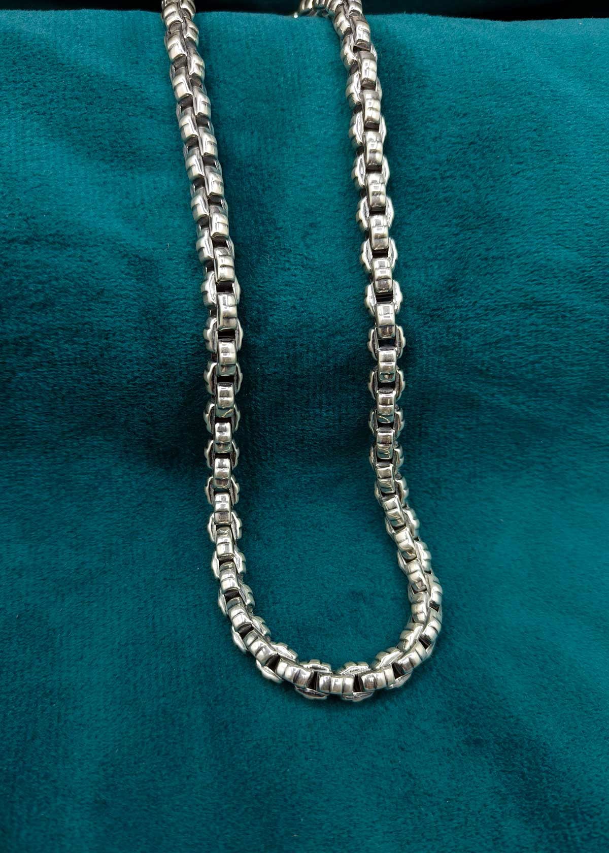 92.5 Sterling Silver Round Link Men's Chain