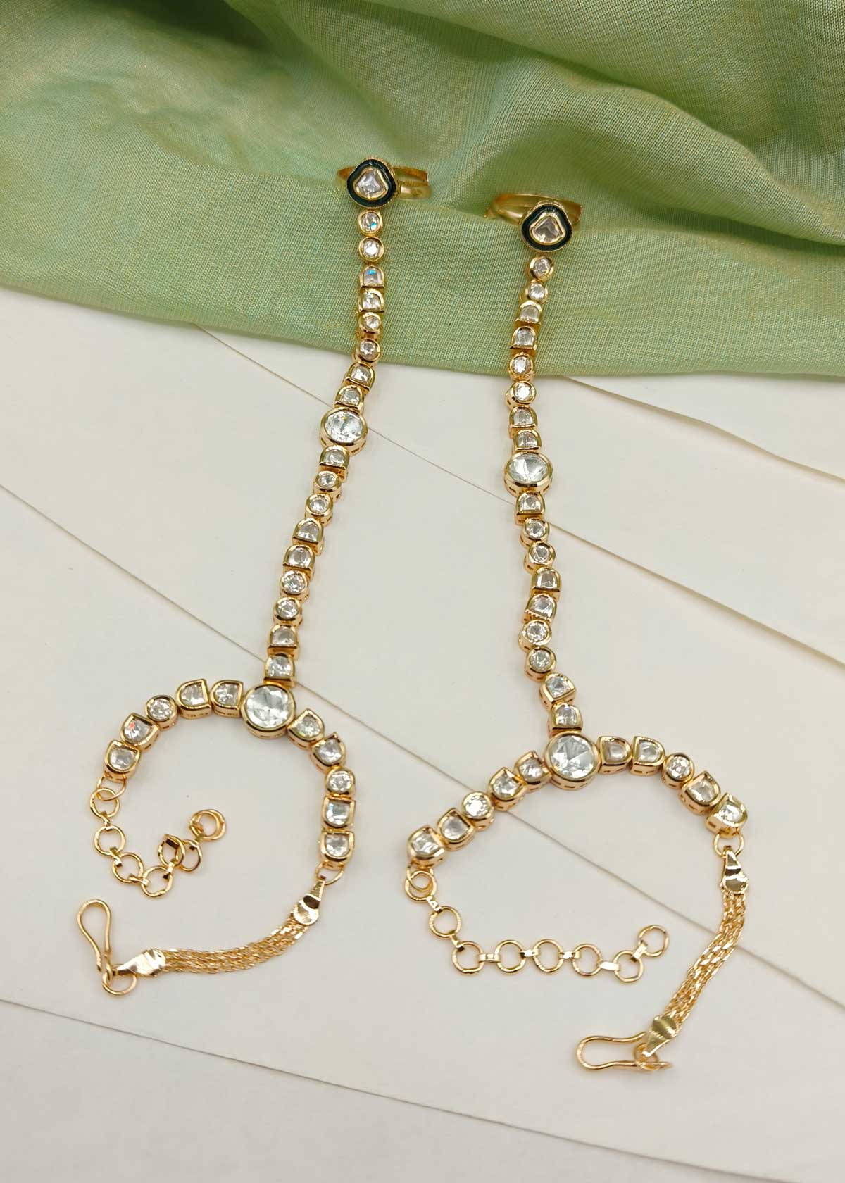 Traditional Kundan Meenakari Adjustable Women's Hath Pan