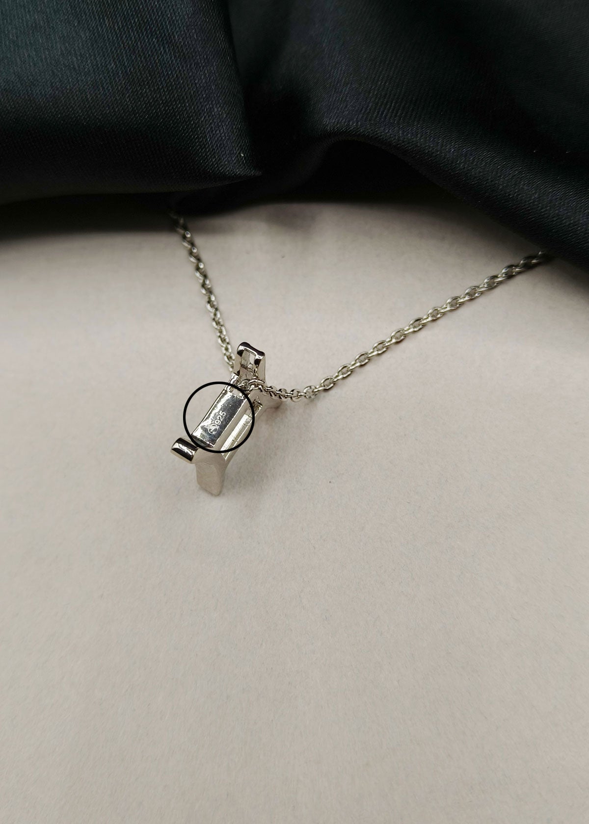 92.5 Sterling Silver Gemini Zodiac Symbol Pendant + Chain