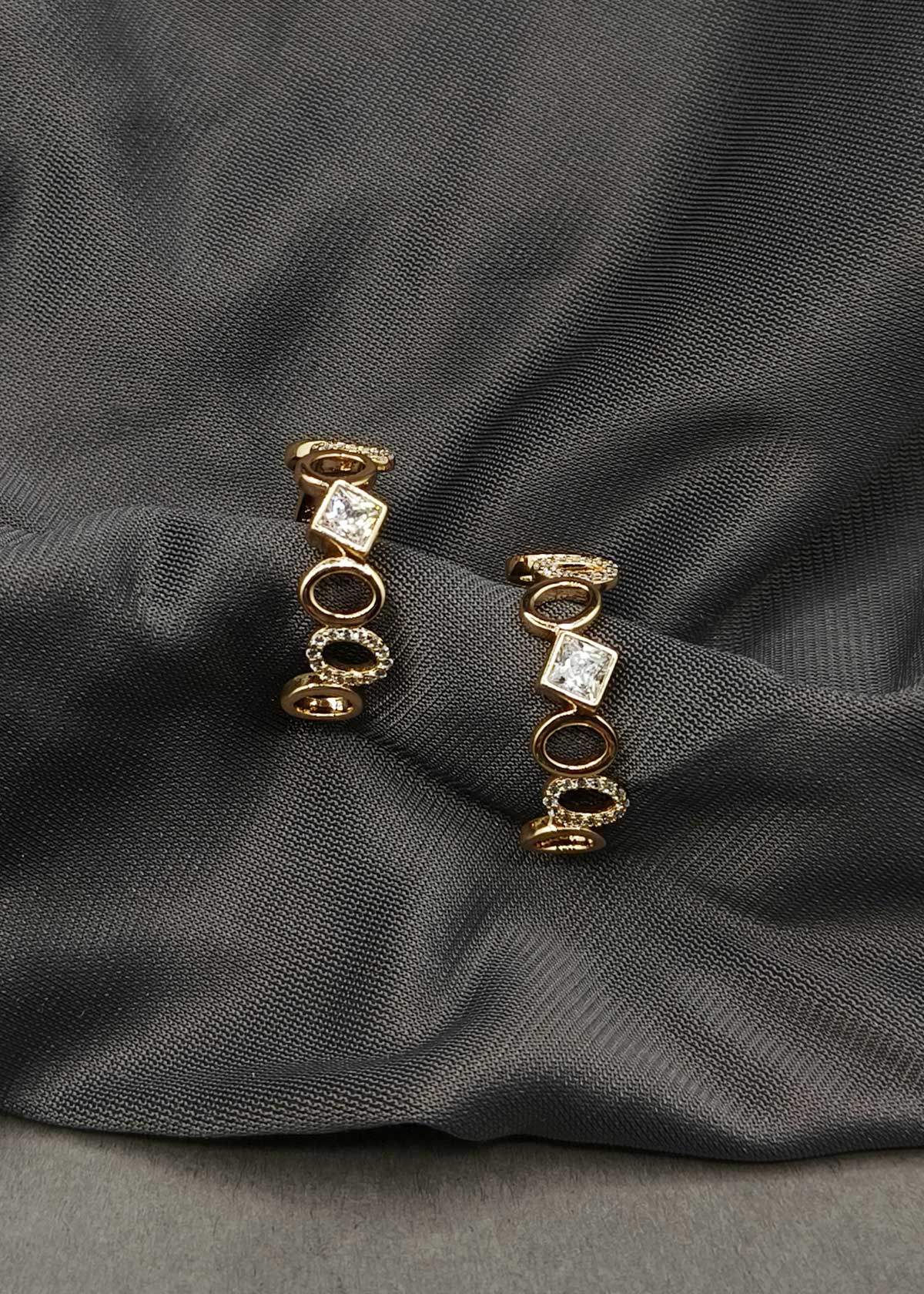 Link Design Gold Plated Cubic Zircon Bali Style Ear Cuff For Women