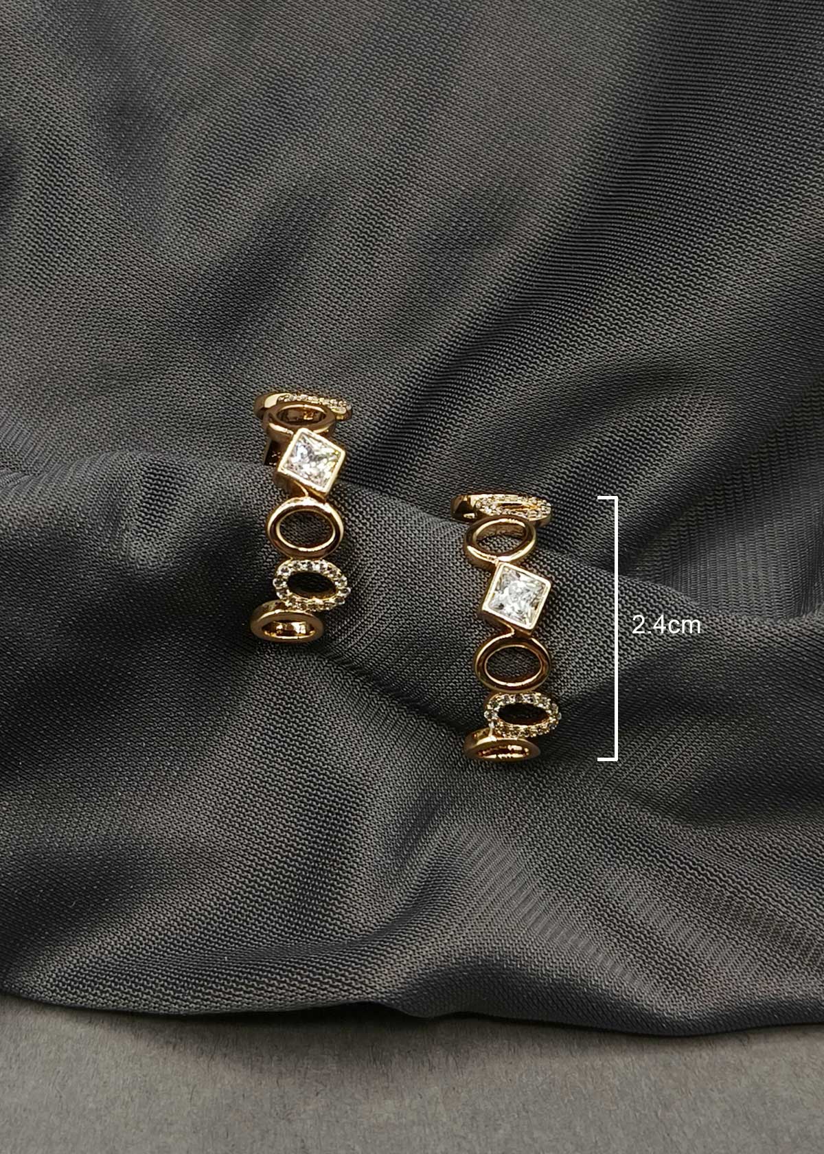 Link Design Gold Plated Cubic Zircon Bali Style Ear Cuff For Women