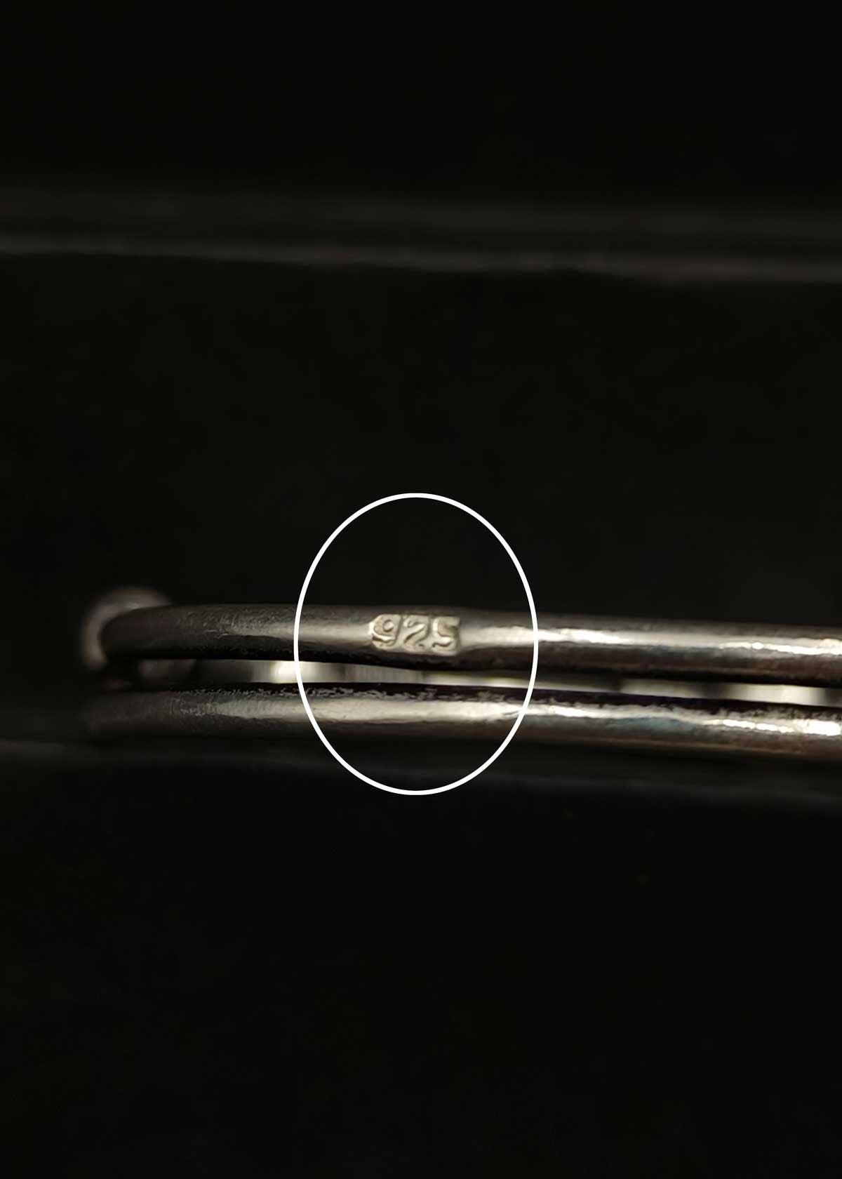 92.5 Sterling Silver Oxidized Coiled Wire Design Adjustable Baby Kada