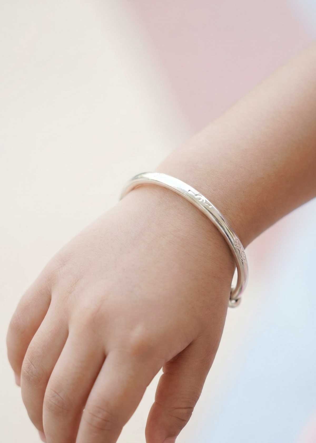 Simple 92.5 Sterling Silver Adjustable Baby Kada