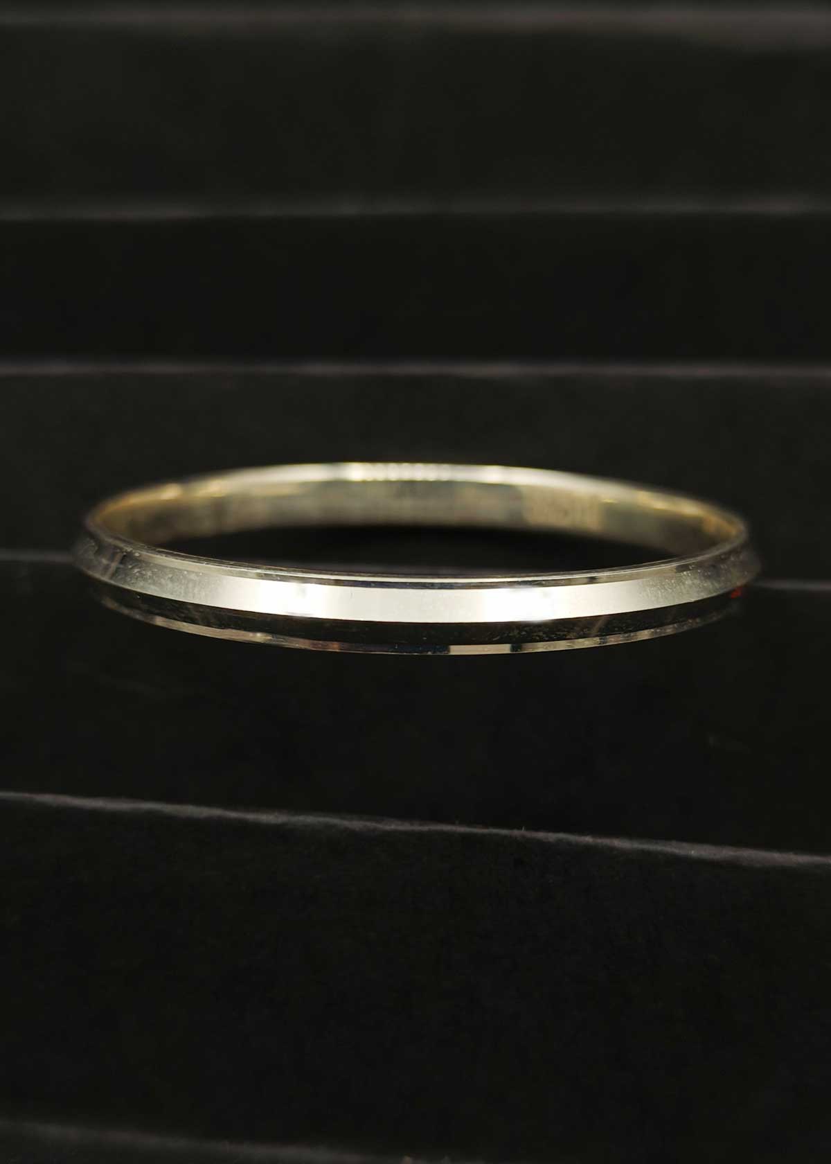 92.5 Sterling Silver Single Punjabi Style Fixed Baby Kada