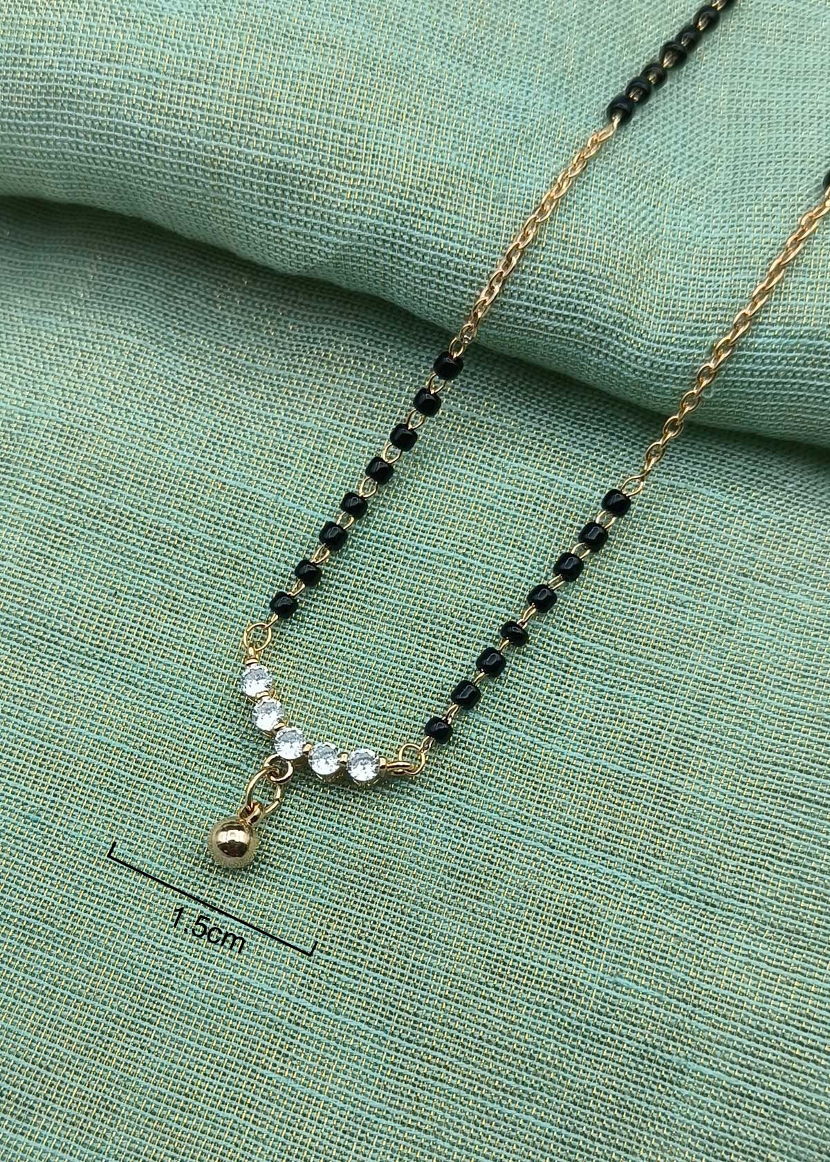 Delicate Cubic Zircon Gold Plated Mangalsutra Necklace