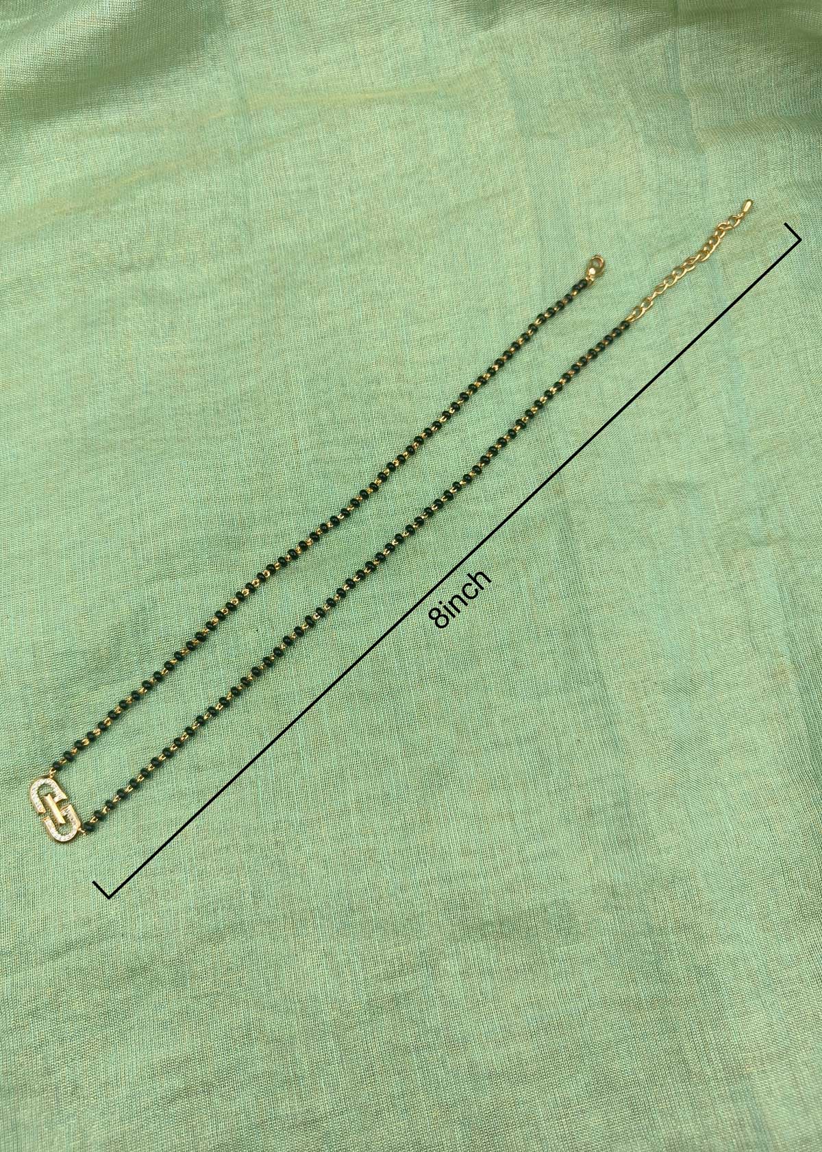 Stunning Cubic Zircon Interlocking Loop Pendant Mangalsutra Necklace