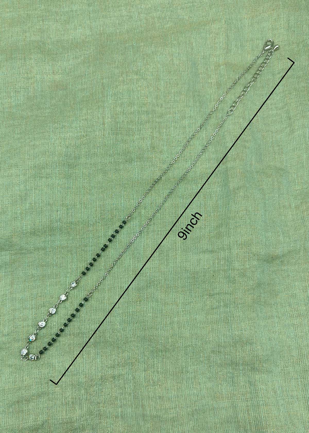 Sparkling Cubic Zircon Dual Tone Delicate Pendant Mangalsutra Necklace