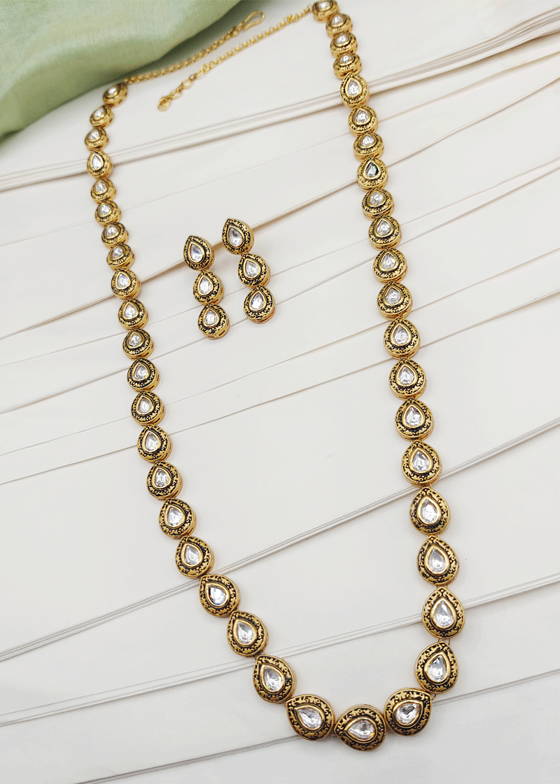 Long kundan necklace set