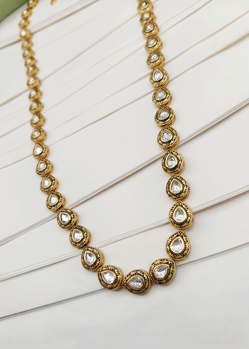Long kundan necklace set