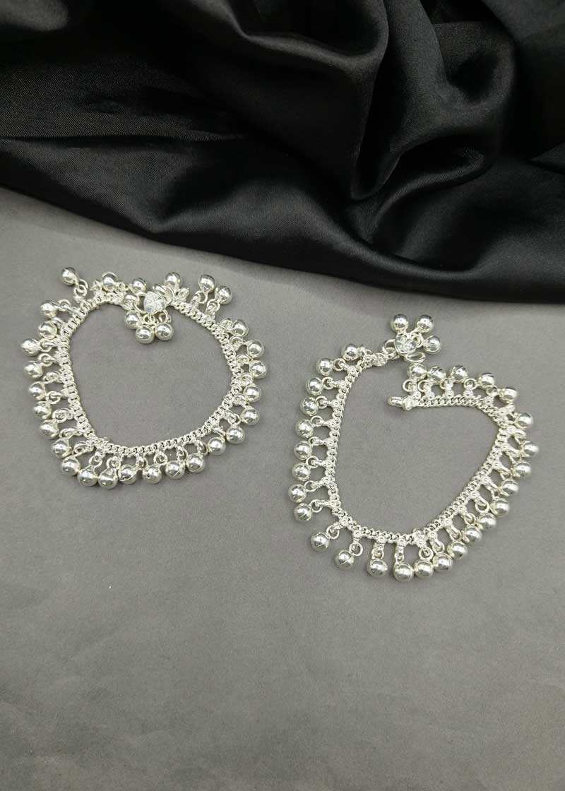 70.0 Sterling Silver Classic Baby Payal/ Anklet With Ghungroos