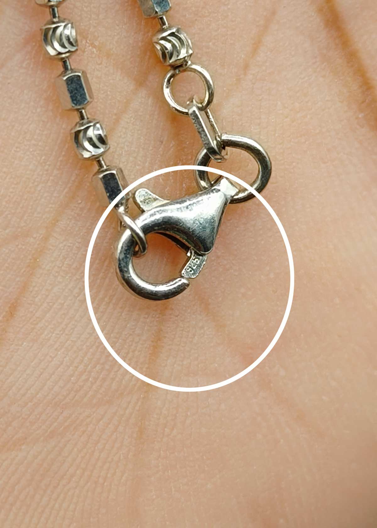 Elegant Geometric Pattern 92.5 Sterling Silver Women Chain