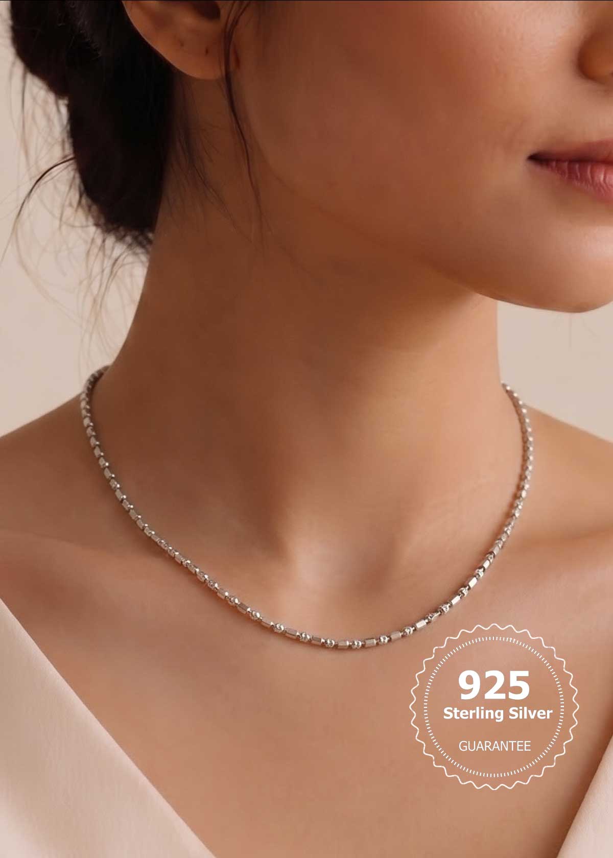 92.5 Sterling Silver Elegant Pattern Women Chain