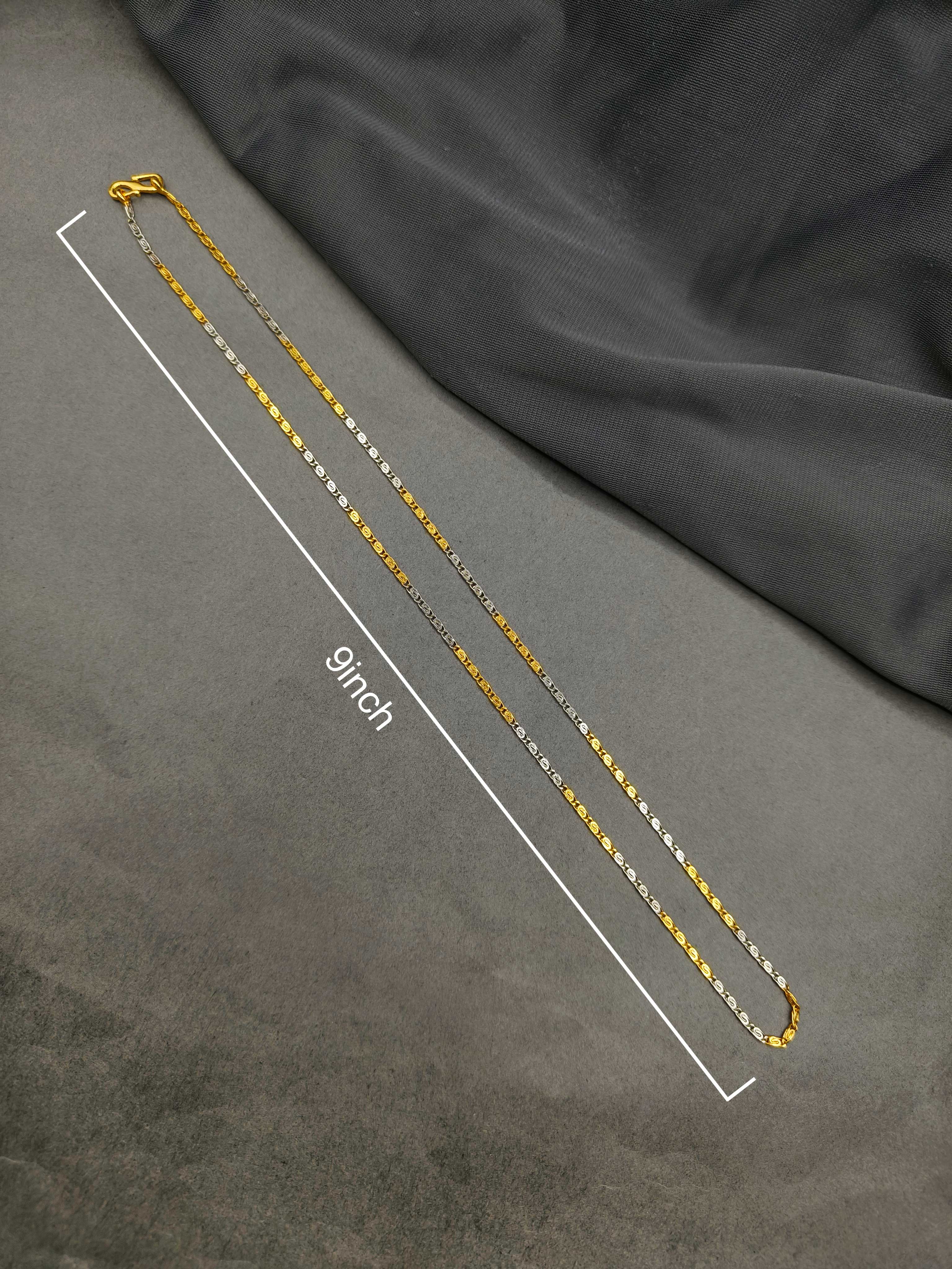 Modern Style Two Tone Oval Link Women Chain