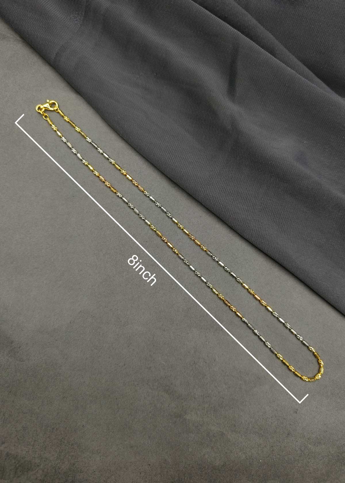 Versatile Textured Bar And Circular Links 92.5 Sterling Silver Triple Polish Women Chain