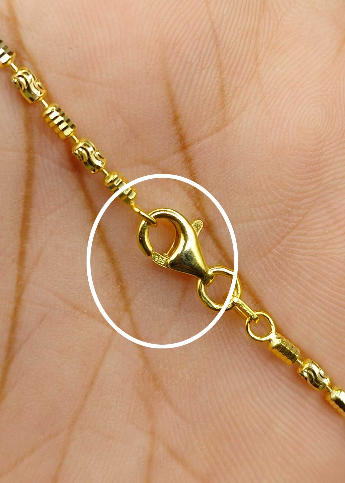 Versatile Textured Bar And Circular Links 92.5 Sterling Silver Triple Polish Women Chain