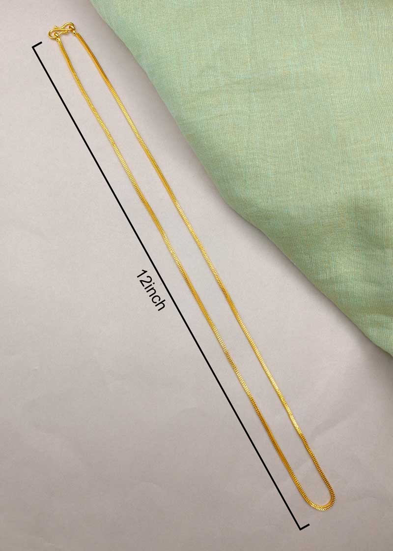 Woven Link Pattern Gold Plated Women Chain