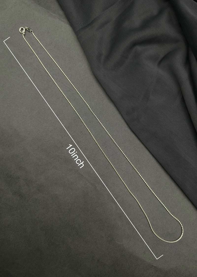 92.5 Sterling Silver Simple Box Weave Pattern Women Chain