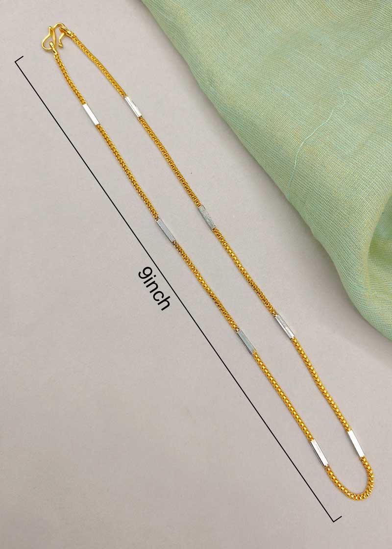 Gold And Silver Plated Unique Sleek Bar Link Women Chain