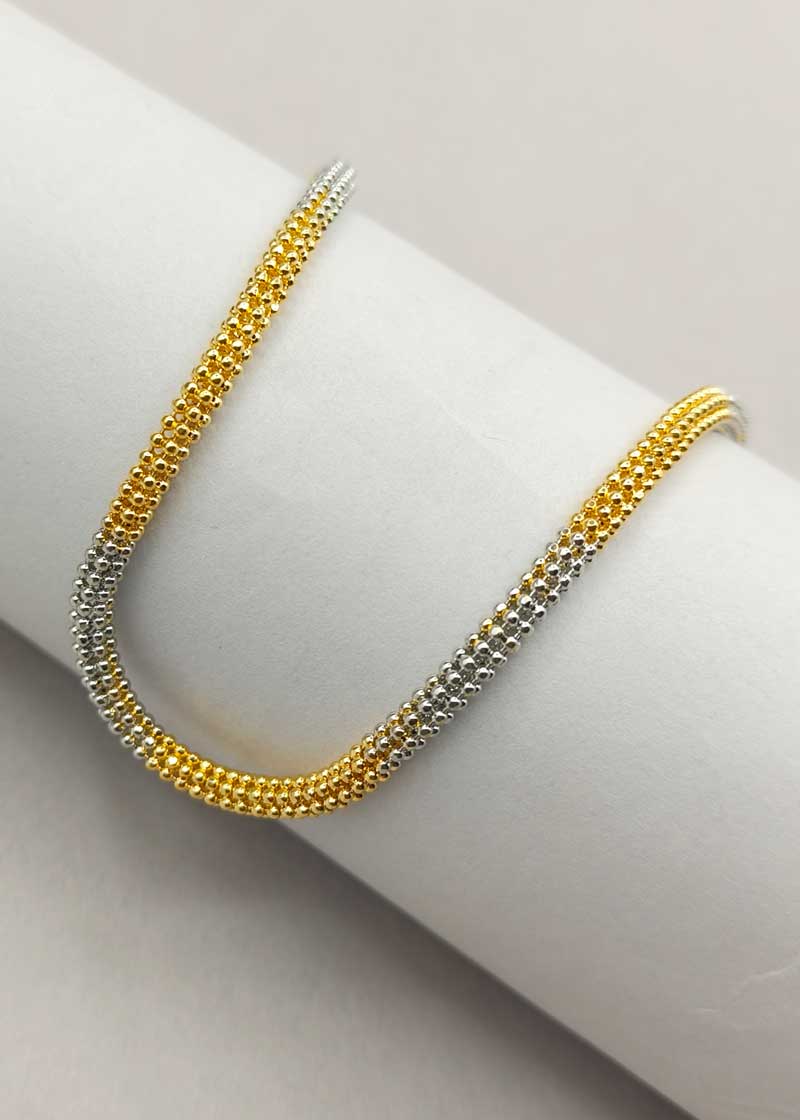 Two Tone Round Link Design Women Chain