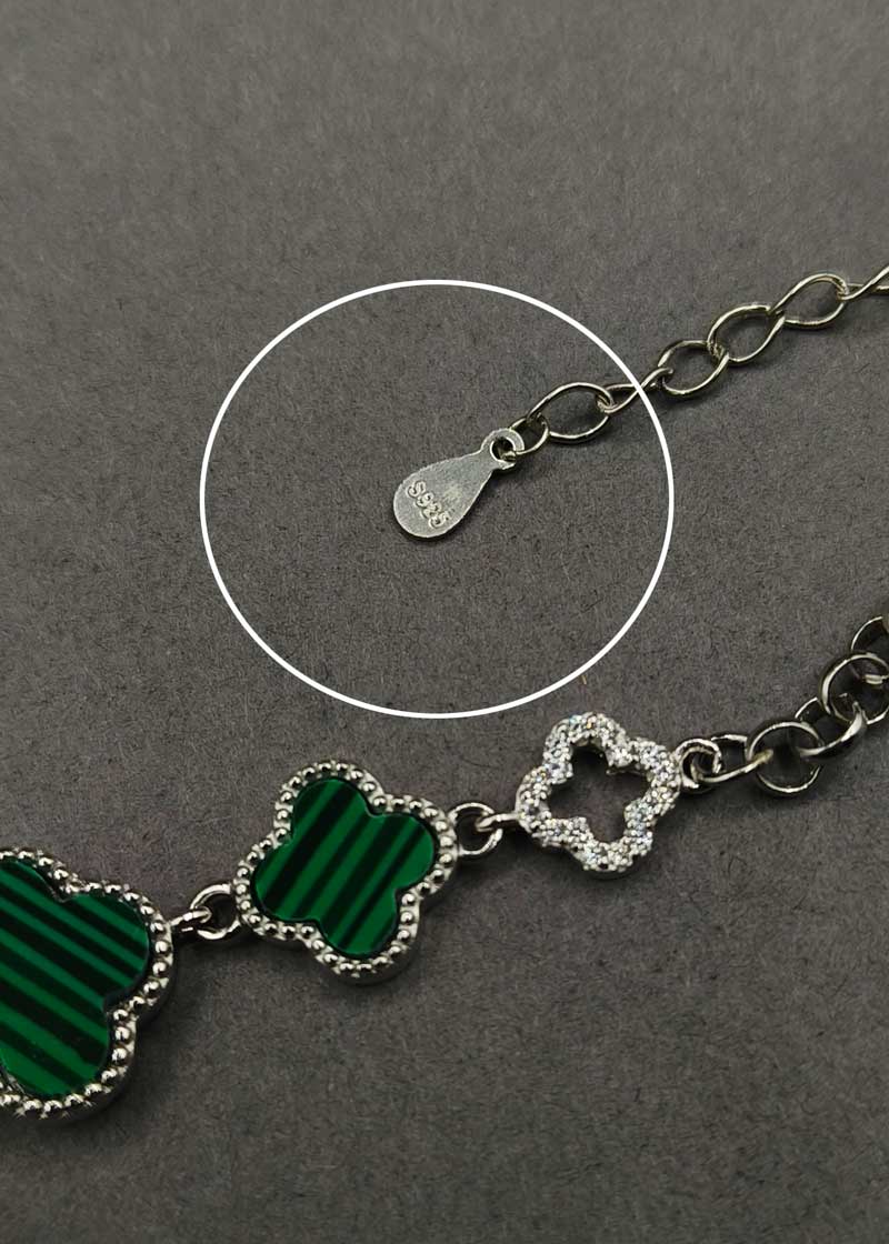 92.5 Sterling Silver Cubic Zircon Clover Watch For Women