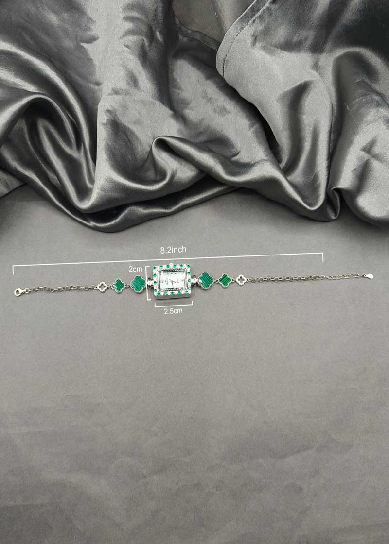 92.5 Sterling Silver Cubic Zircon Clover Watch For Women