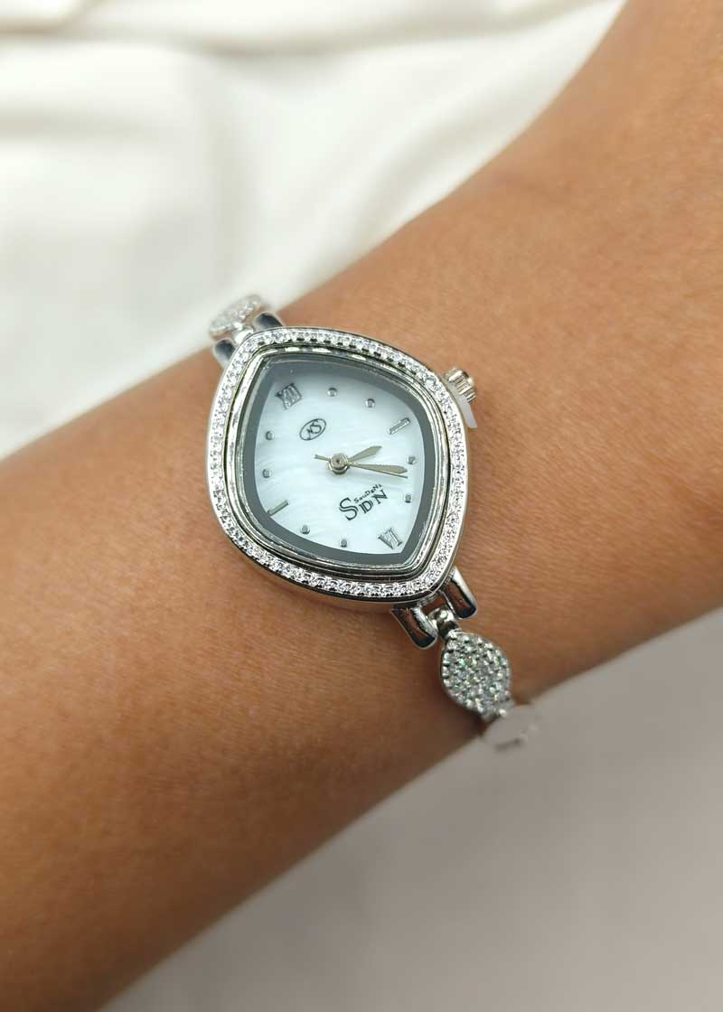 92.5 Sterling Silver Elegant Cubic Zircon Women Watch