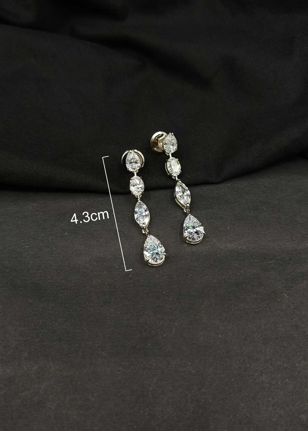 92.5 Sterling Silver Multi Cut Cubic Zircon Necklace Set