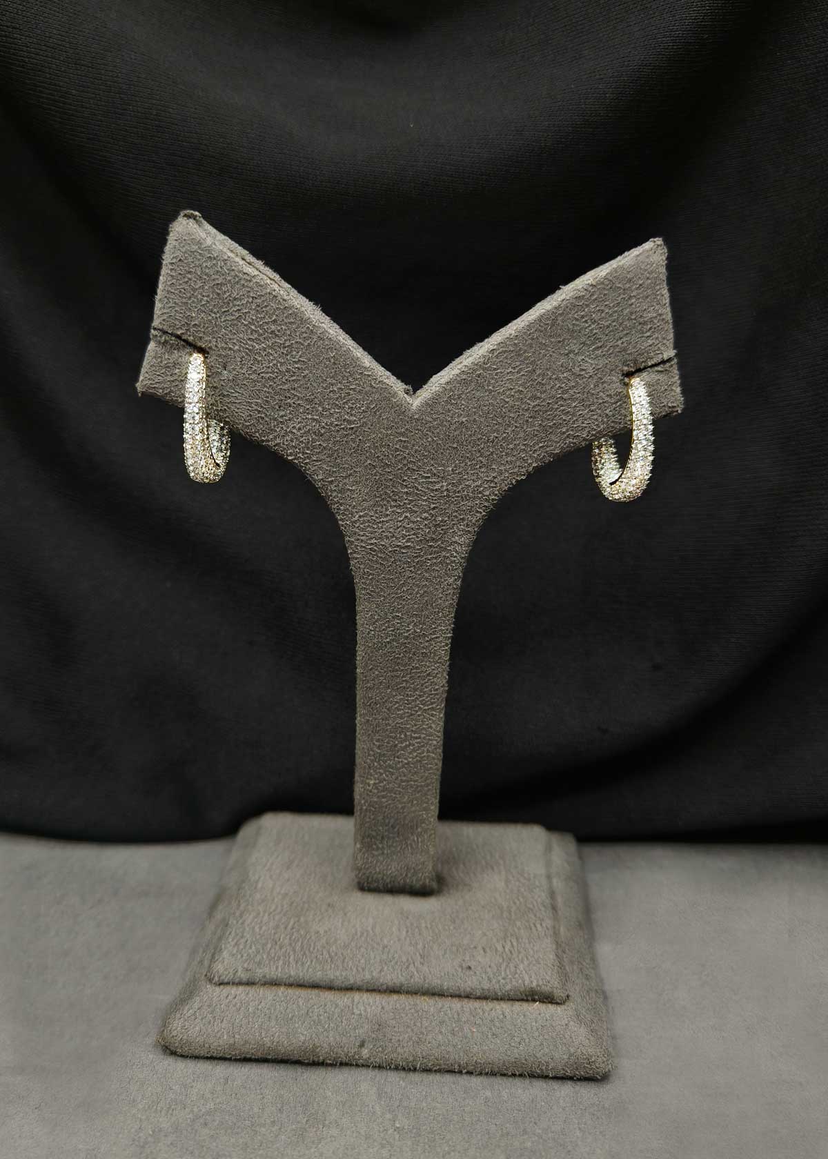 Classy Cubic Zircon Gold And Silver Plated Bali Earrings For Women