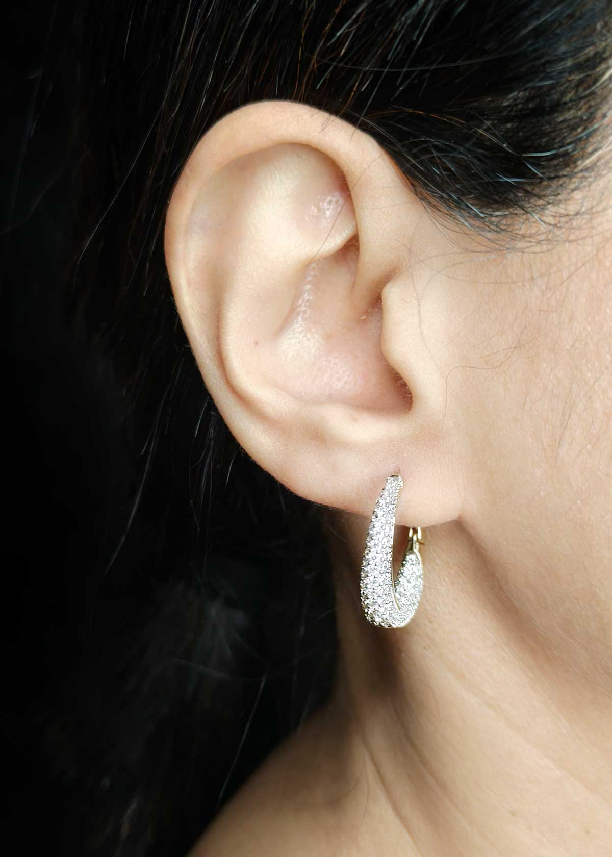 Classy Cubic Zircon Gold And Silver Plated Bali Earrings For Women