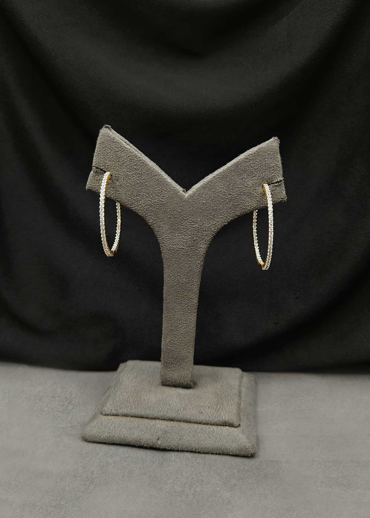 Radiant Pavé Set Diamond Gold And Silver Plated Hoop Earrings For Women