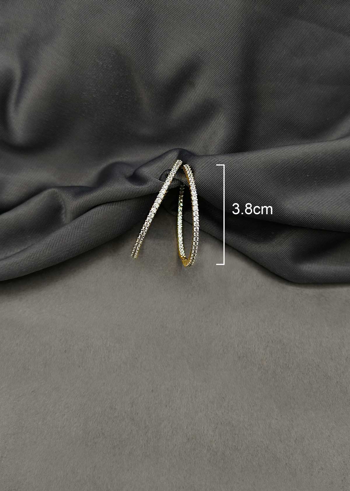 Radiant Pavé Set Diamond Gold And Silver Plated Hoop Earrings For Women