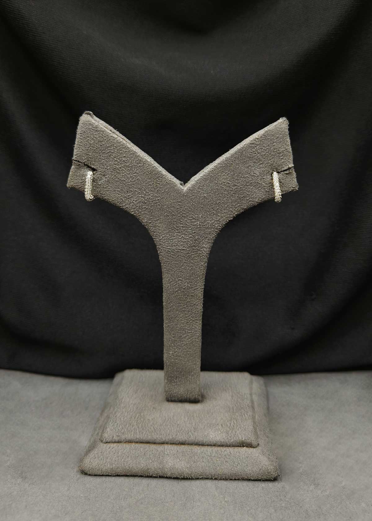 Sparkling Geometric V Shape Silver Plated Cubic Zircon Pave Bali Earrings For Women