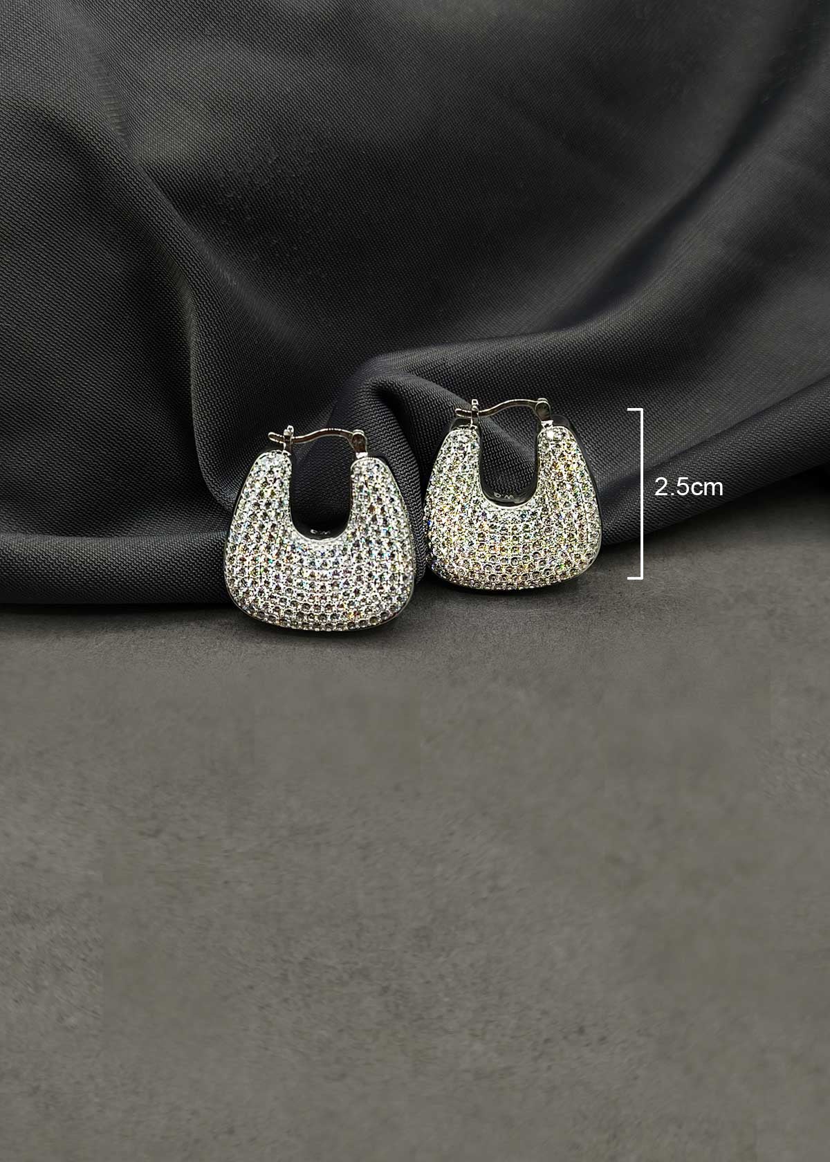 Modern U Shape Gold and Silver Plated Diamond Style Bali Earrings For Women