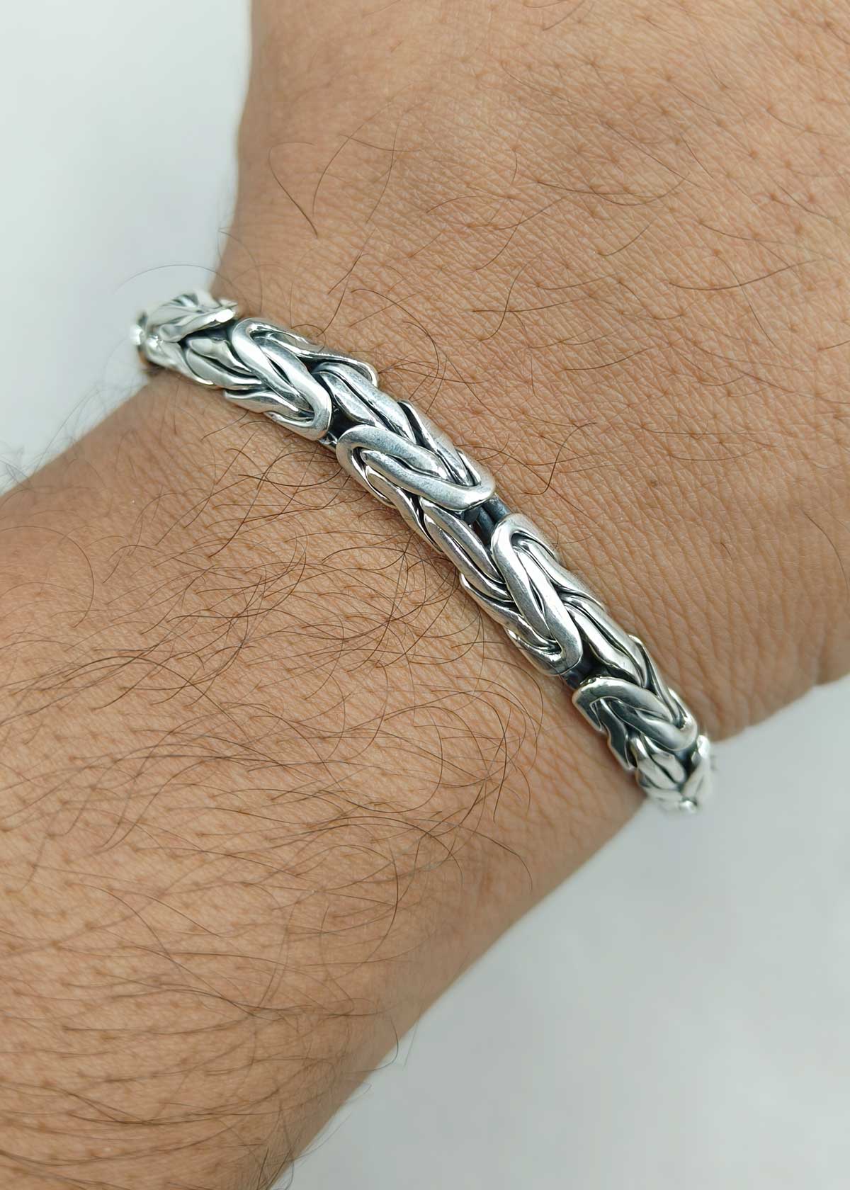 92.5 Sterling Silver Vintage Inspired Oxidized Heavy Link Men’s Bracelet