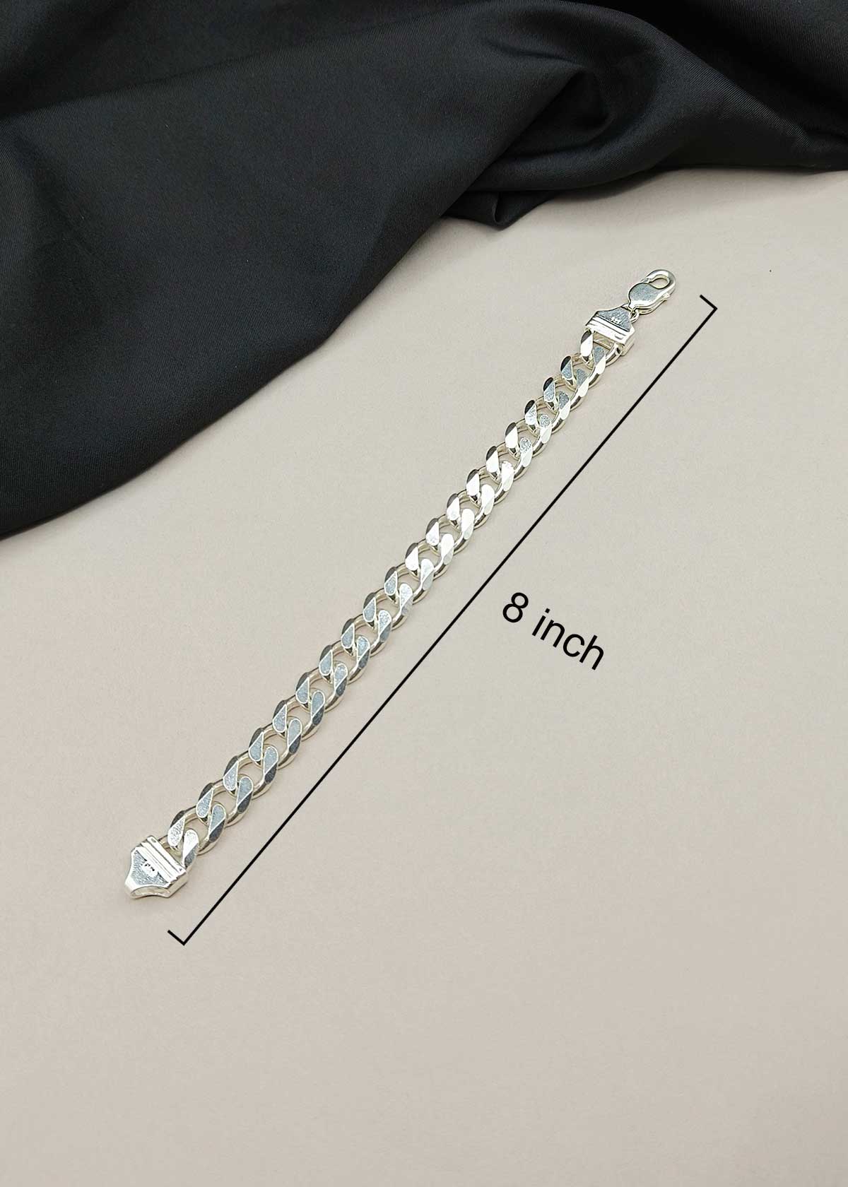 92.5 Sterling Silver Bold Curb Chain Men’s Loose Bracelet