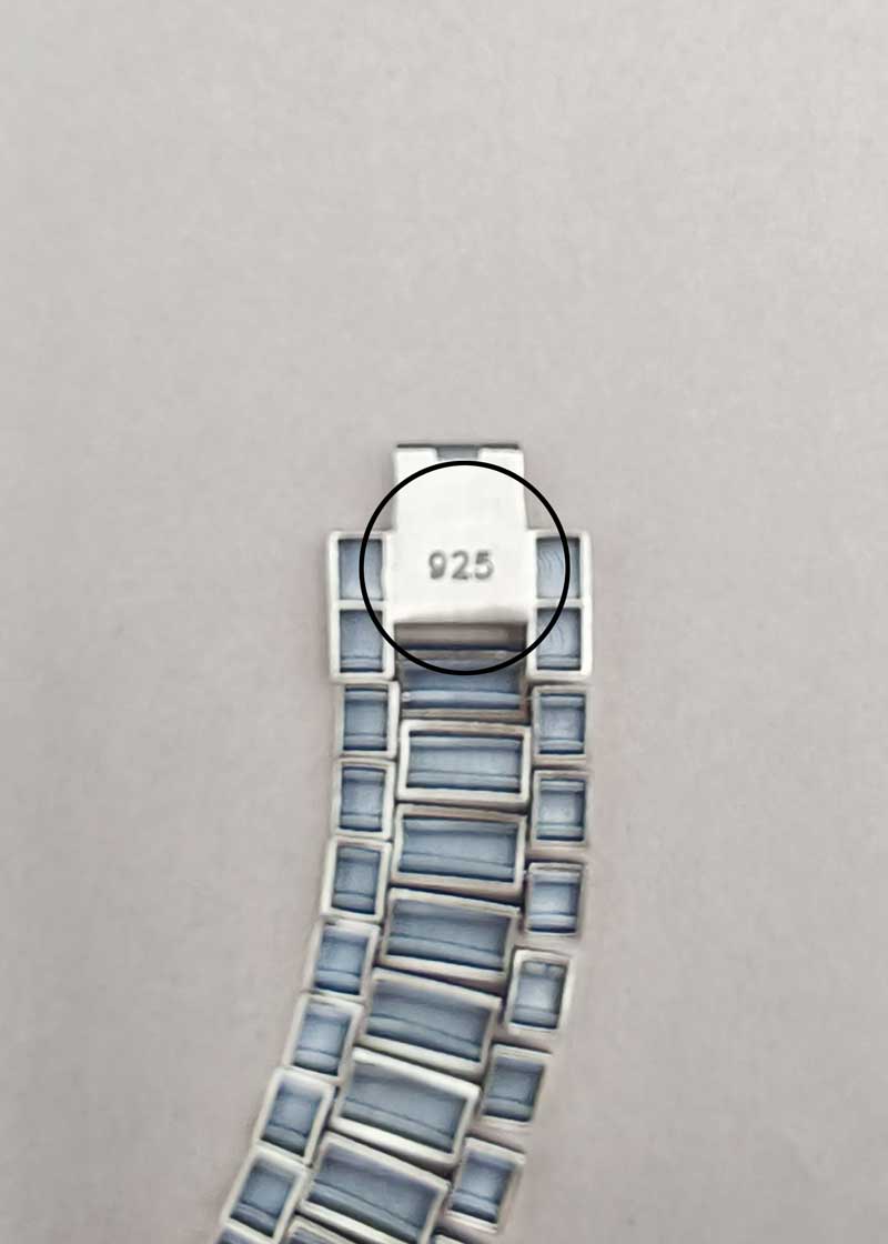 92.5 Sterling Silver Watch Style Link Bracelet For Men