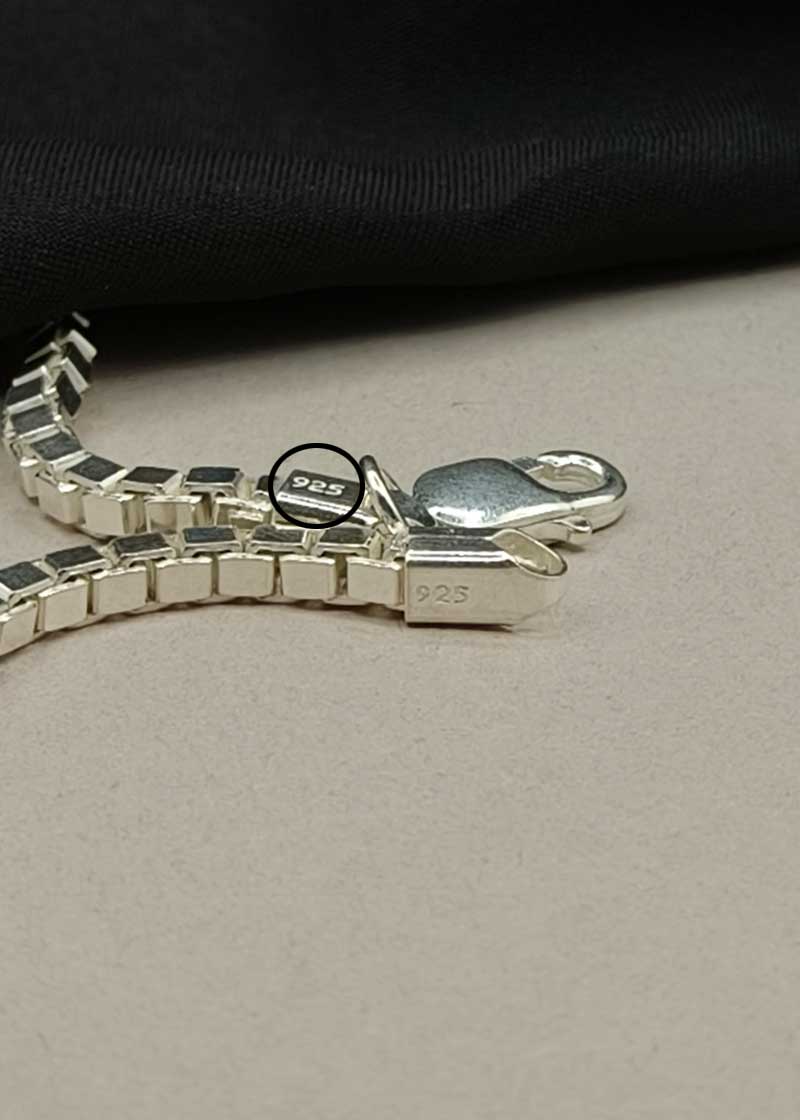92.5 Sterling Silver Men's Square Link Loose Bracelet