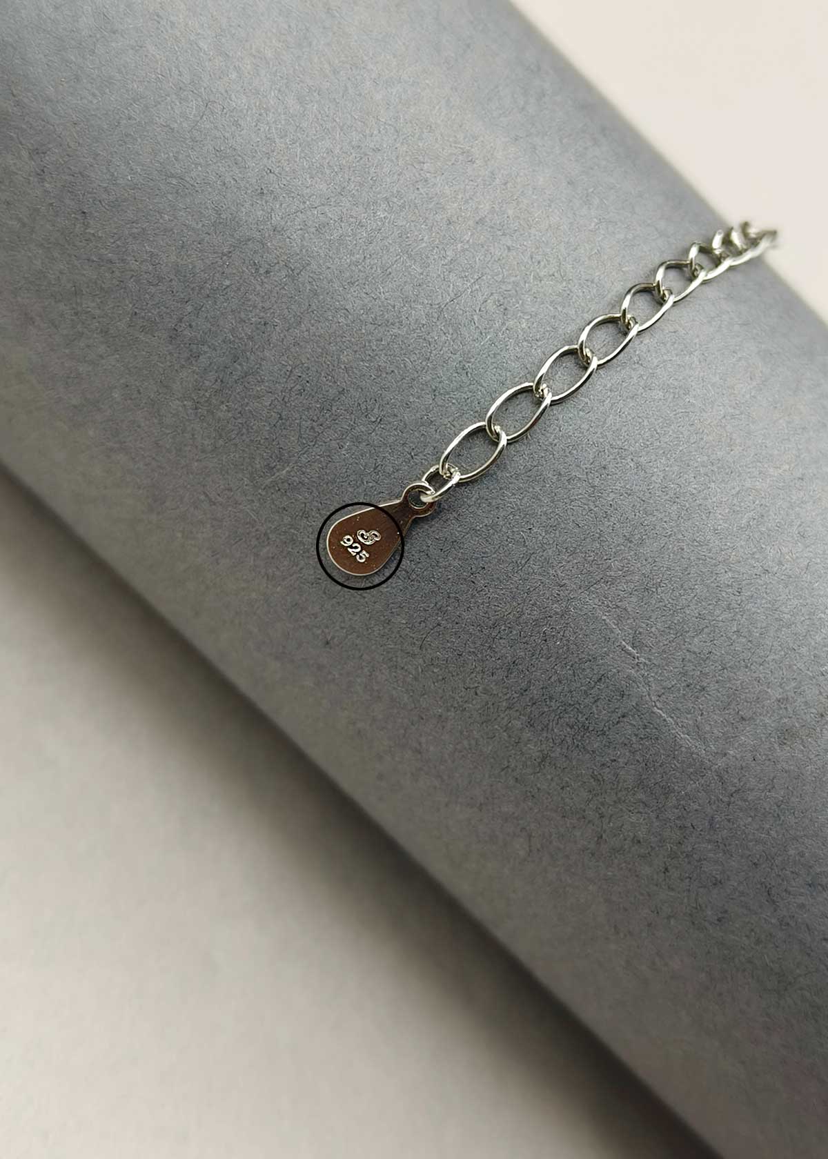 92.5 Sterling Silver Heart Mother Of Pearl And Cubic Zircon Link Loose Bracelet