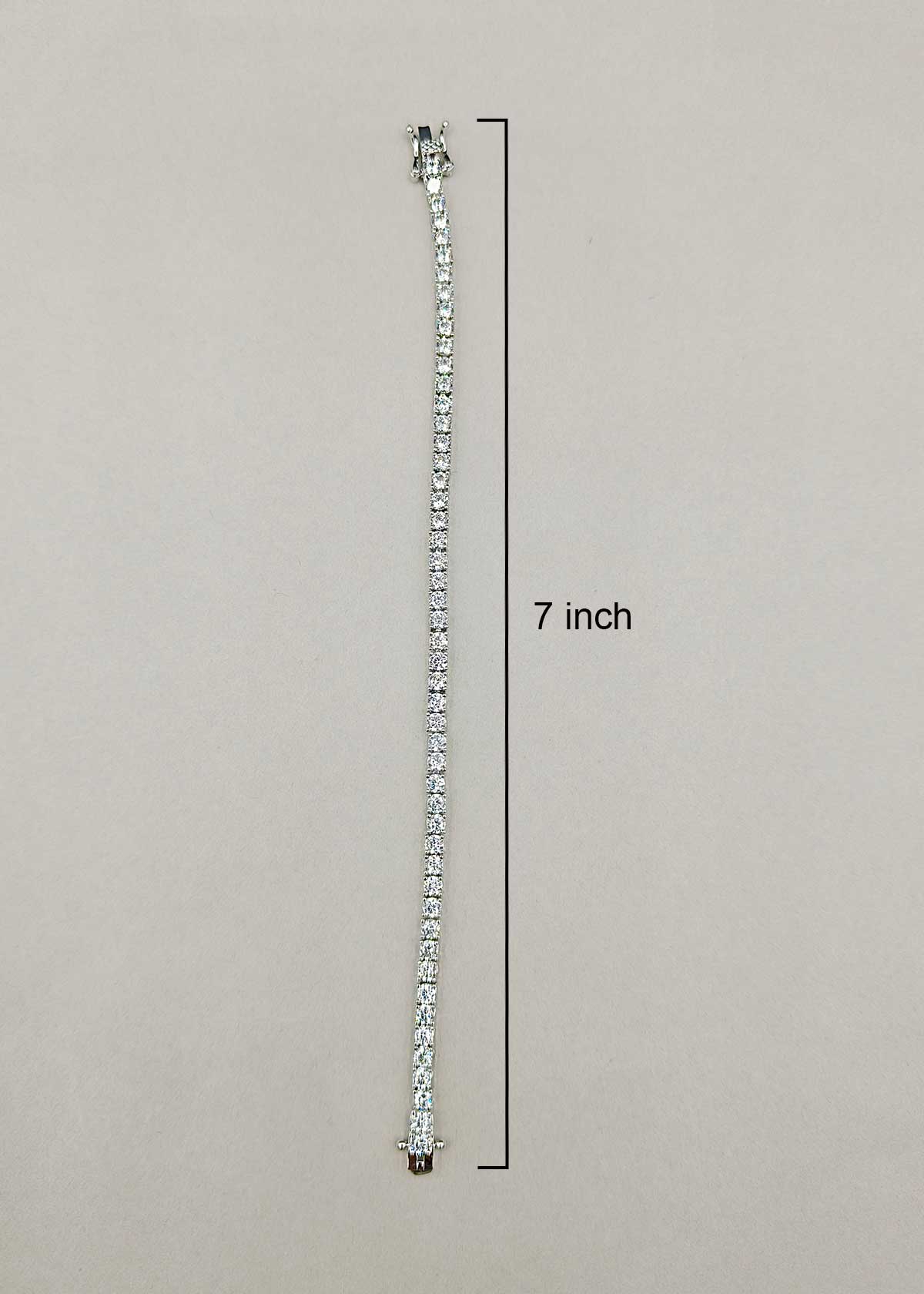 Striking Silver Plated Cubic Zircon Classic Tennis Loose Bracelet